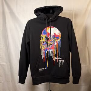 Reason RSN BRND Skull Graphic Hoodie Black Men’s Medium Streetwear Pullover